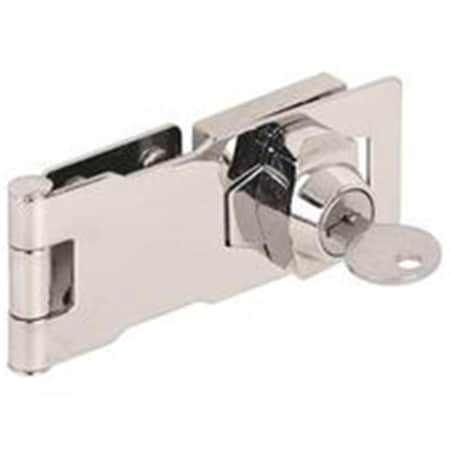 Lawnitator Keyed Hasp, 4 x 1.625 in. - Chrome Plated LA431522